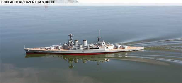 Graupner 1/150 戦艦 H.M.Sフッド 塗装済完成品（WP SCHLACHTKREUZER H.M.S HOOD） 2096